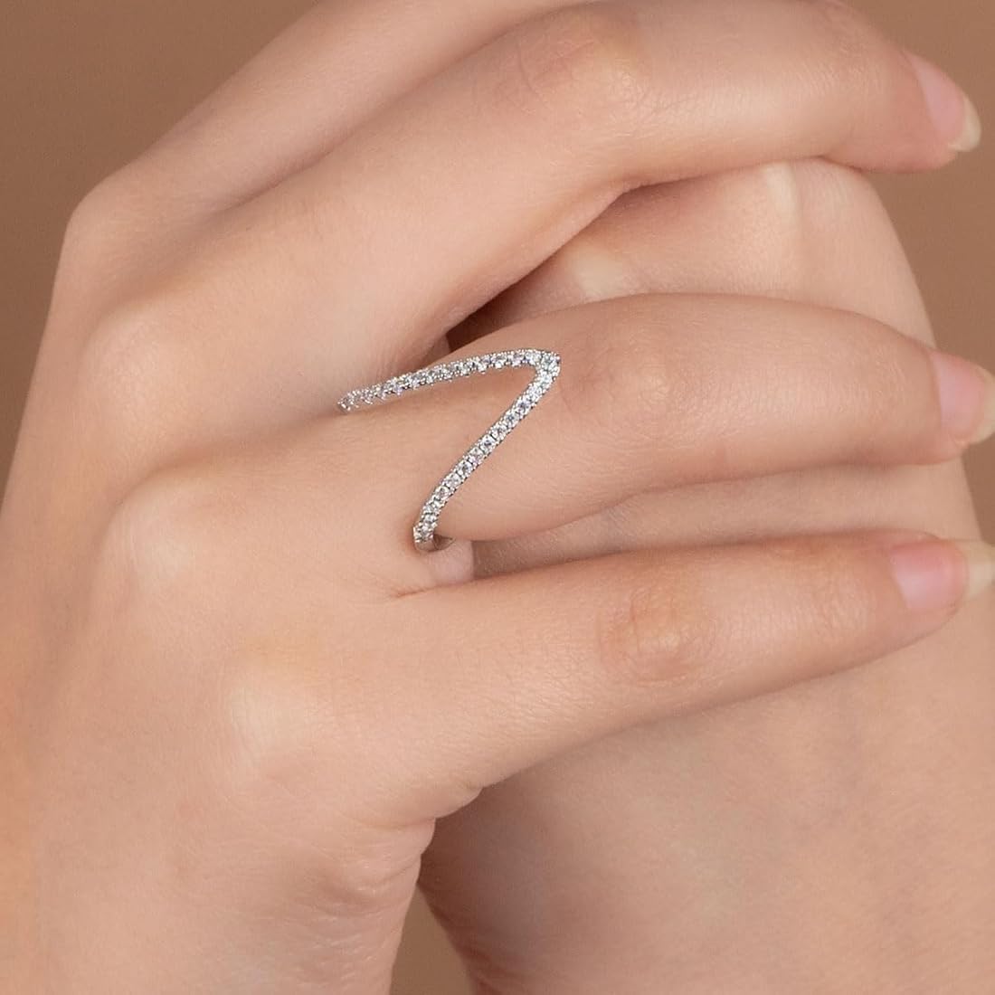Astra V Ring | Adjustable 18K Gold Tone Plated Stainless Steel Ring | Waterproof | Ruhik
