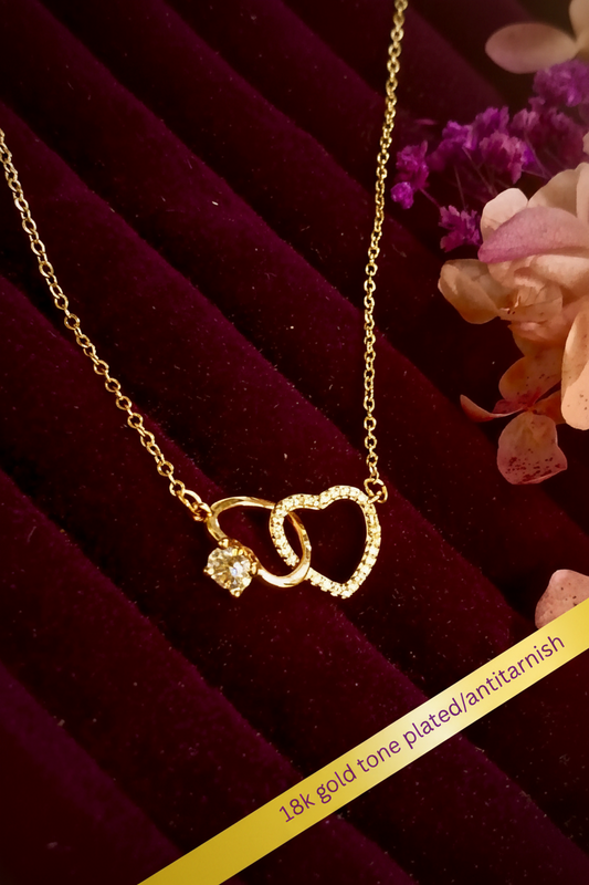 The Golden Heart Halo Luxe Necklace features