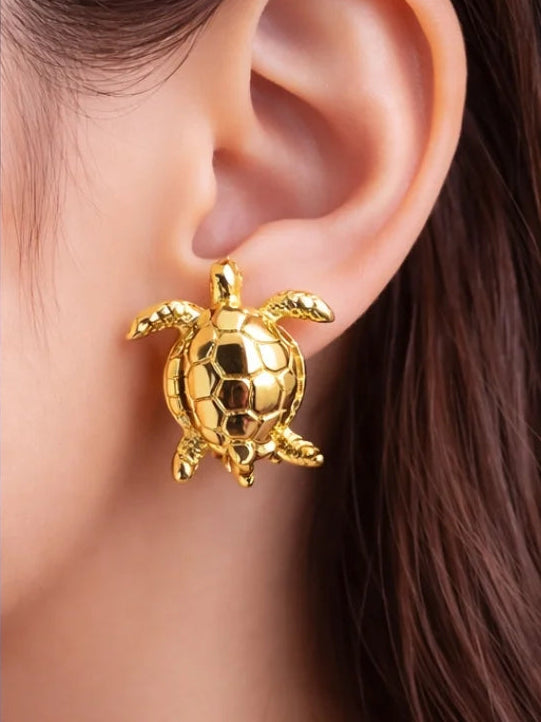 The Sea Turtle Golden Earrings