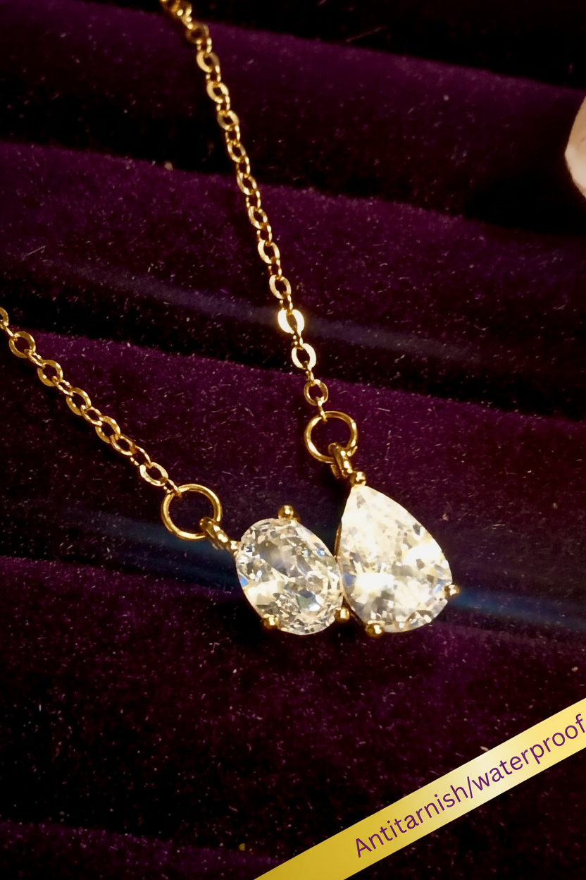 Tear Drop Oval Cut Luxe Necklace