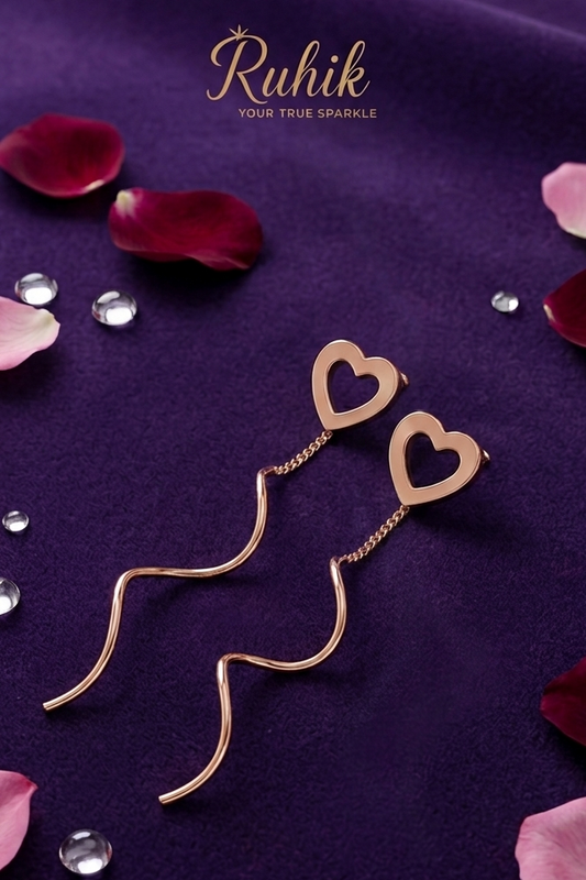 Ruhik Amour Wave Heart Earrings