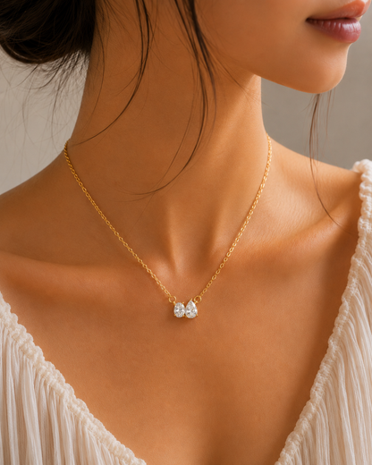 Tear Drop Oval Cut Luxe Necklace