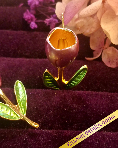 Rose tulip whisper stud earrings