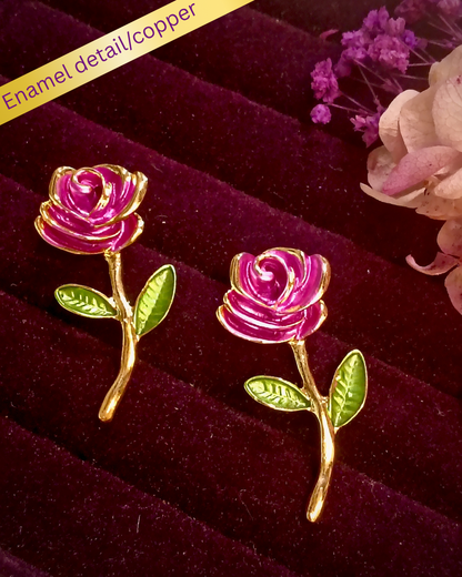 Rose bloom stud earrings
