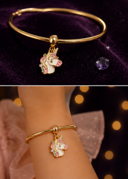 Tiny Sparkles Unicorn Jewellery Set for Girls | Unicorn Face Necklace, Earrings & Kada | Ruhik