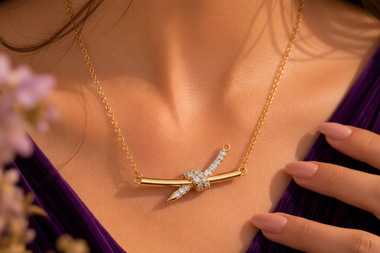 Ruhik Knot Bar Necklace