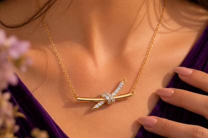 Ruhik Knot Bar Necklace