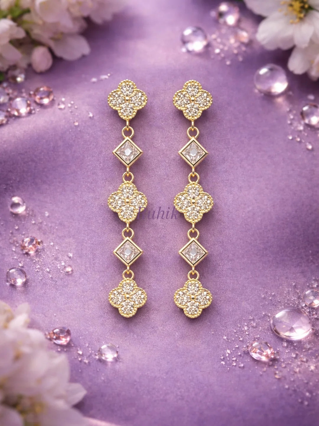 Victorian Clover Drop Earrings