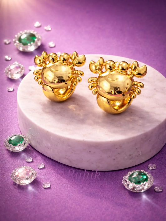 Golden Ocean Crab Earrings