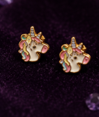 Tiny Sparkles Unicorn Jewellery Set for Girls | Unicorn Face Necklace, Earrings & Kada | Ruhik