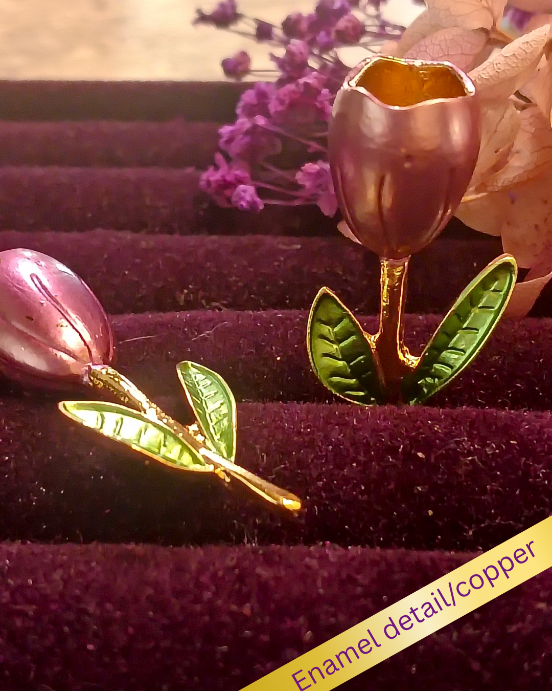 Rose tulip whisper stud earrings
