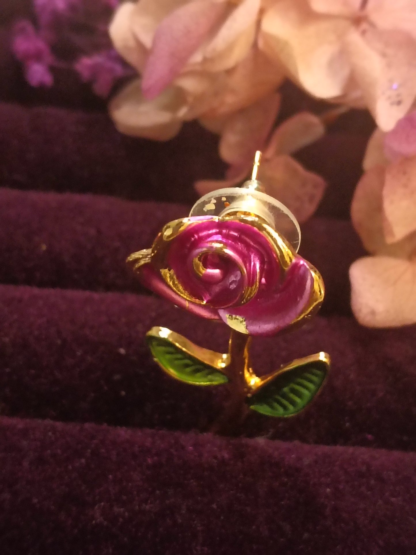 Rose bloom stud earrings