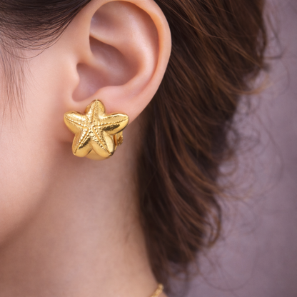 Golden Ocean Star Fish Earrings