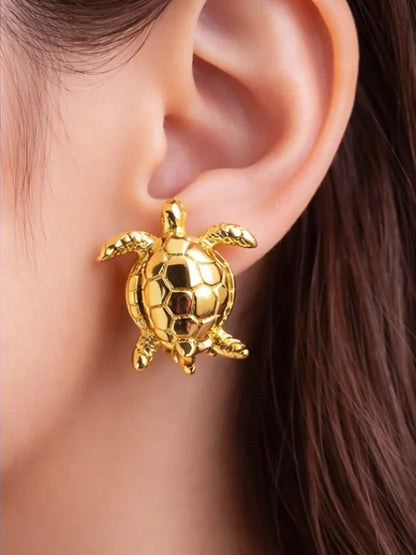 The Sea Turtle Golden Earrings