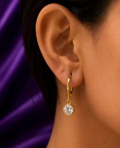 Ocean Treasures Trio Huggies Set | 3 Pair Starfish & Jellyfish Hoop Earrings | 18K Gold Plated | Ruhik
