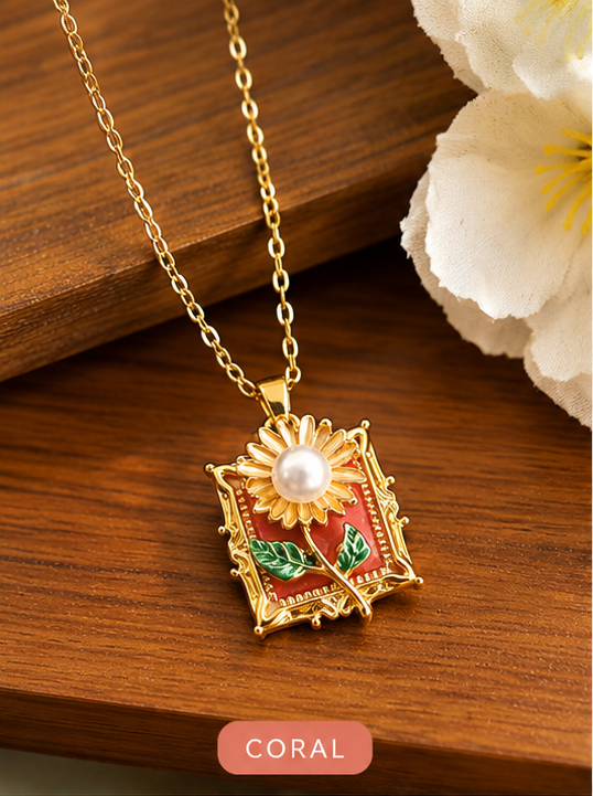 Vintage blossom charm necklace