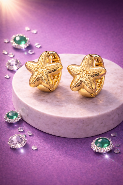 Golden Ocean Star Fish Earrings
