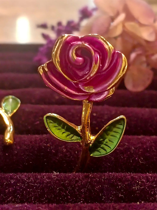 Rose bloom stud earrings