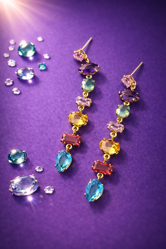 The Rainbow crystal drops earrings