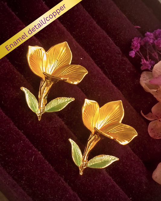 Golden Petal bloom stud earrings