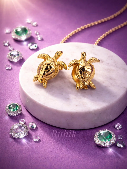 The Sea Turtle Golden Earrings