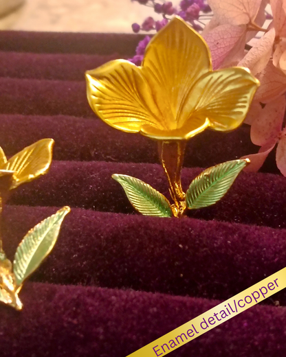 Golden Petal bloom stud earrings