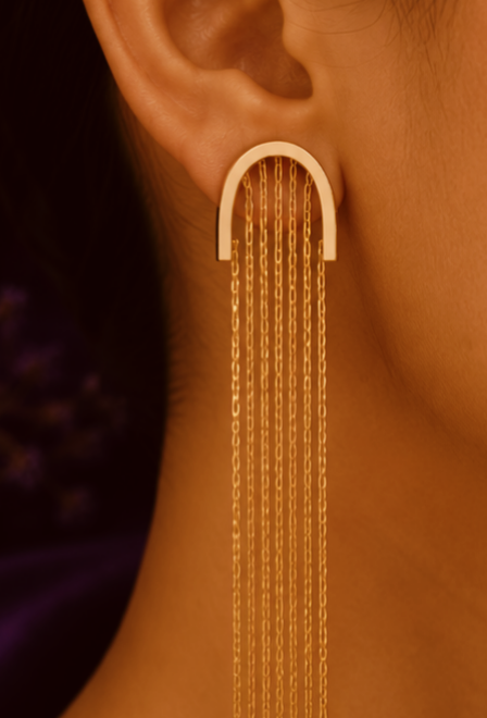Astraea Fringe Earrings | 18K Gold Tone Plated Anti Tarnish Stainless Steel Earrings