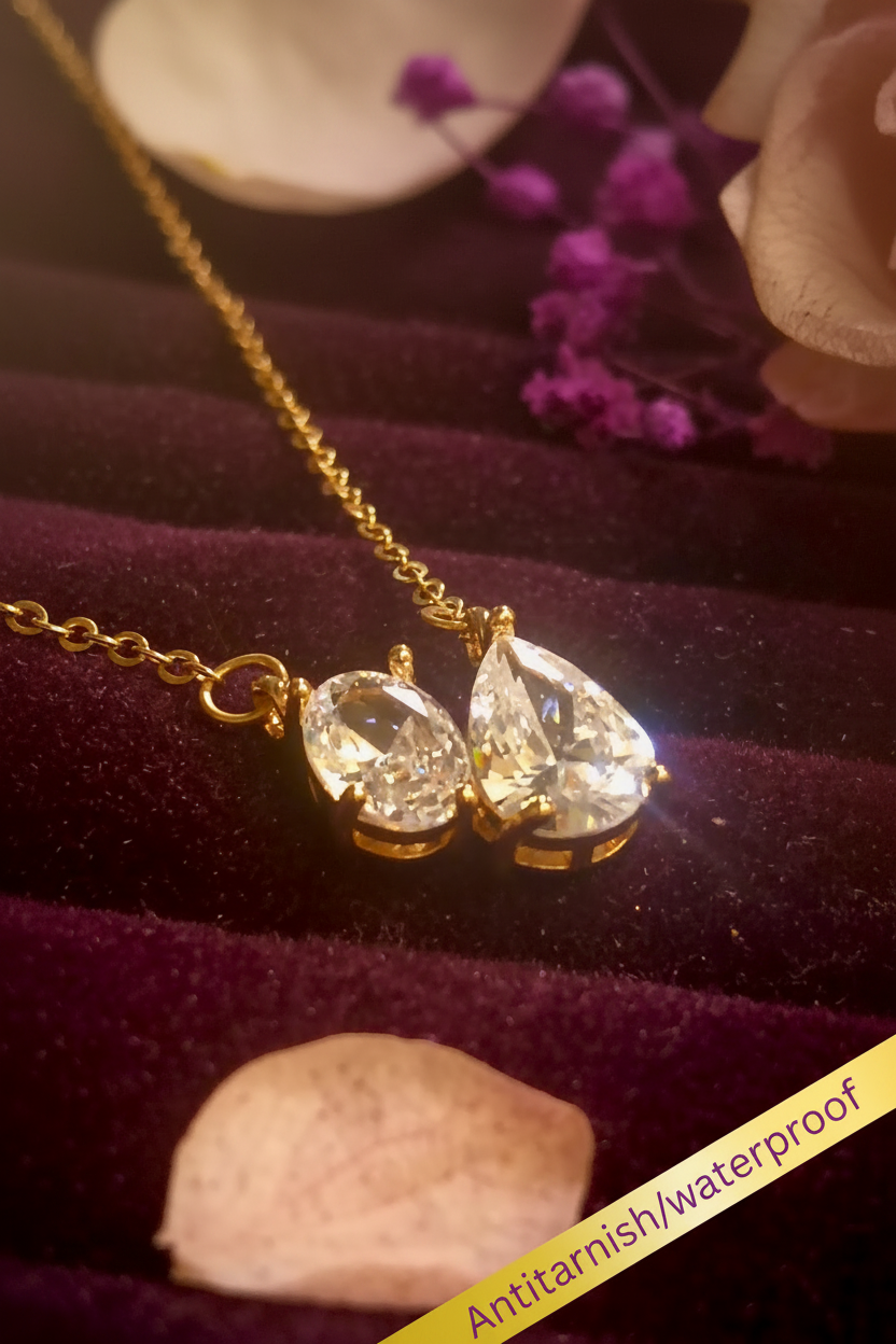 Tear Drop Oval Cut Luxe Necklace