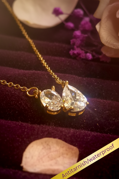 Tear Drop Oval Cut Luxe Necklace