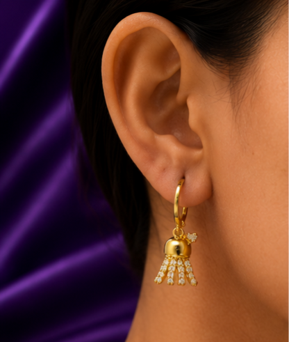 Ocean Treasures Trio Huggies Set | 3 Pair Starfish & Jellyfish Hoop Earrings | 18K Gold Plated | Ruhik