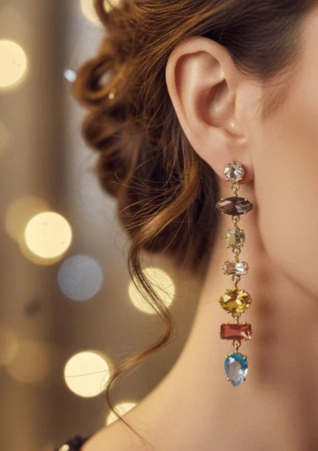 The Rainbow crystal drops earrings