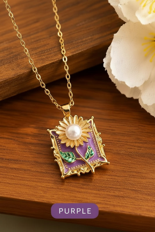 Vintage blossom charm necklace