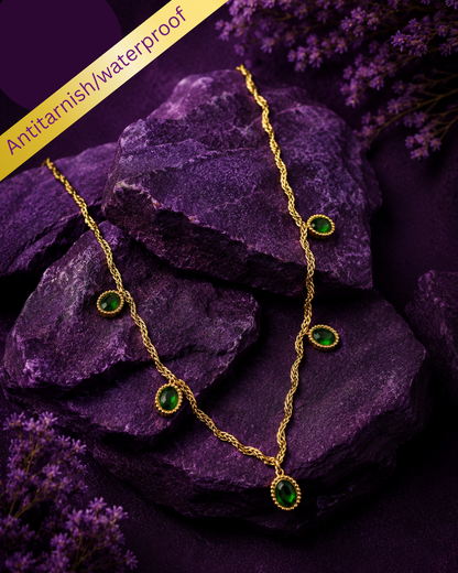 Emerald Cascade Luxe Italian Necklace
