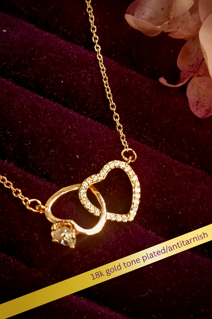 The Golden Heart Halo Luxe Necklace features