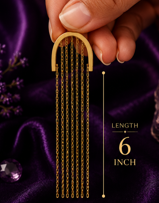 Astraea Fringe Earrings | 18K Gold Tone Plated Anti Tarnish Stainless Steel Earrings