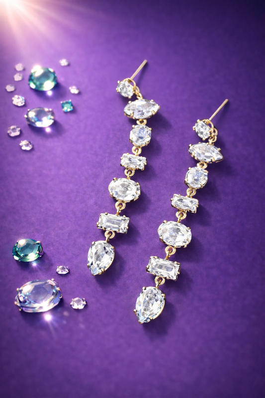 The crystal drops earrings